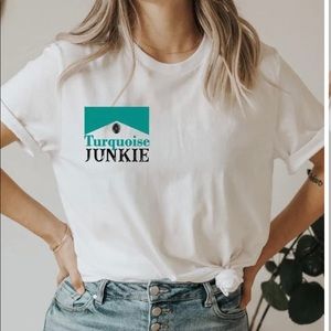 NWOT Turquoise Junkie Graphic Tee
